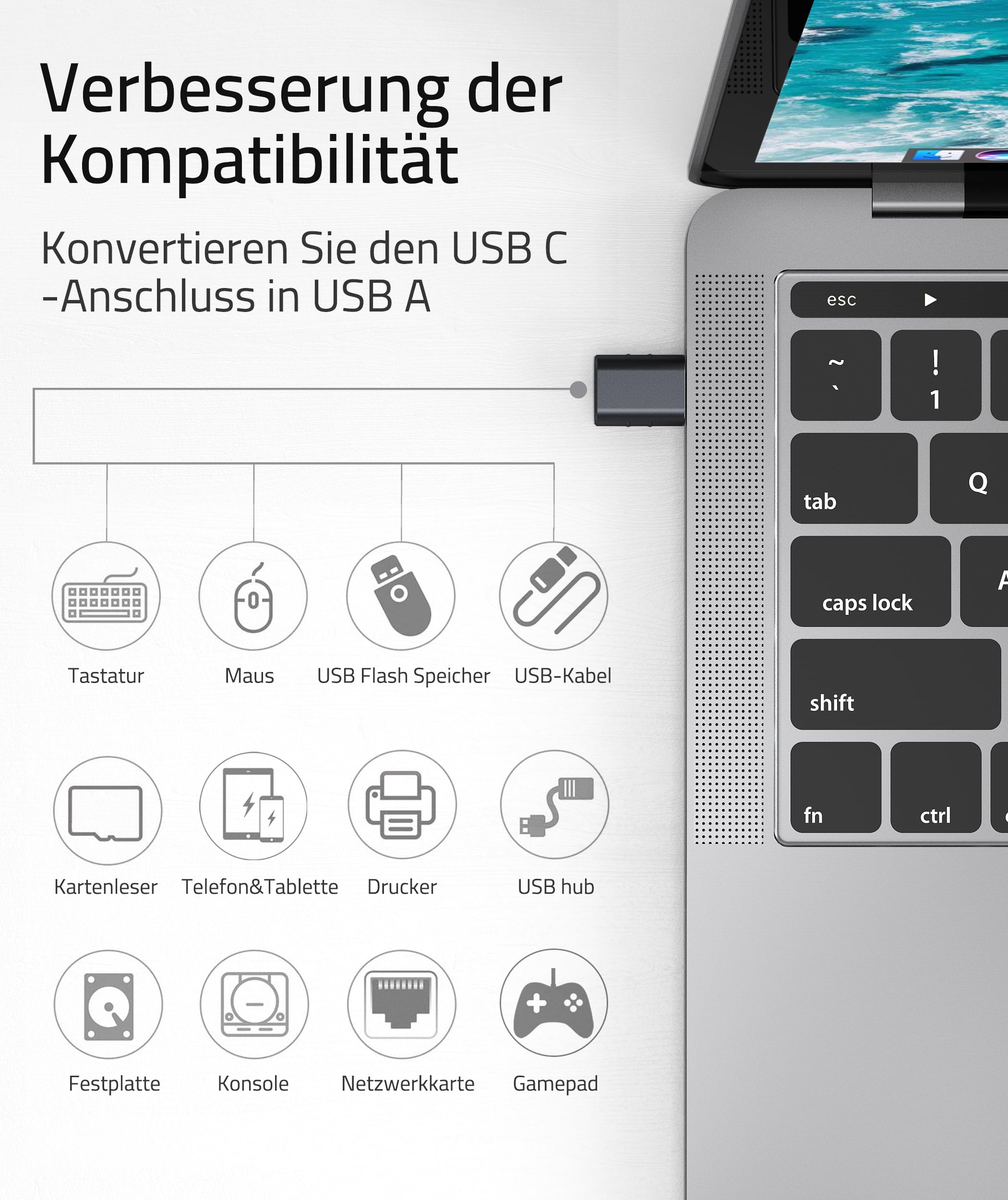 Syntech USB-C naar USB-adapter, 2 USB-C mannelijk naar USB-C vrouwelijk adapter, compatibel met iPhone 16 Pro Max iMac iPad Pro 2021, MacBook Air Pro 2020 en andere Type-C/Thunderbolt 3-apparaten, blauw 