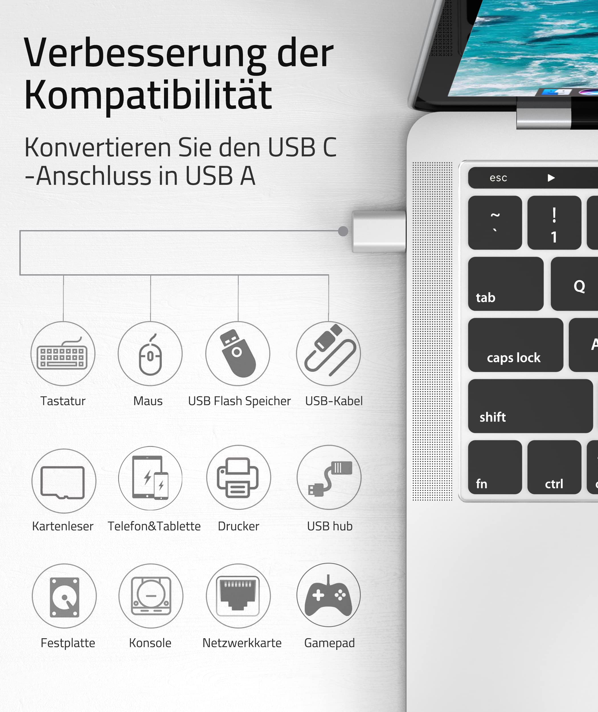 Syntech USB-C naar USB-adapter, 2 USB-C mannelijk naar USB-C vrouwelijk adapter, compatibel met iPhone 16 Pro Max iMac iPad Pro 2021, MacBook Air Pro 2020 en andere Type-C/Thunderbolt 3-apparaten, blauw 