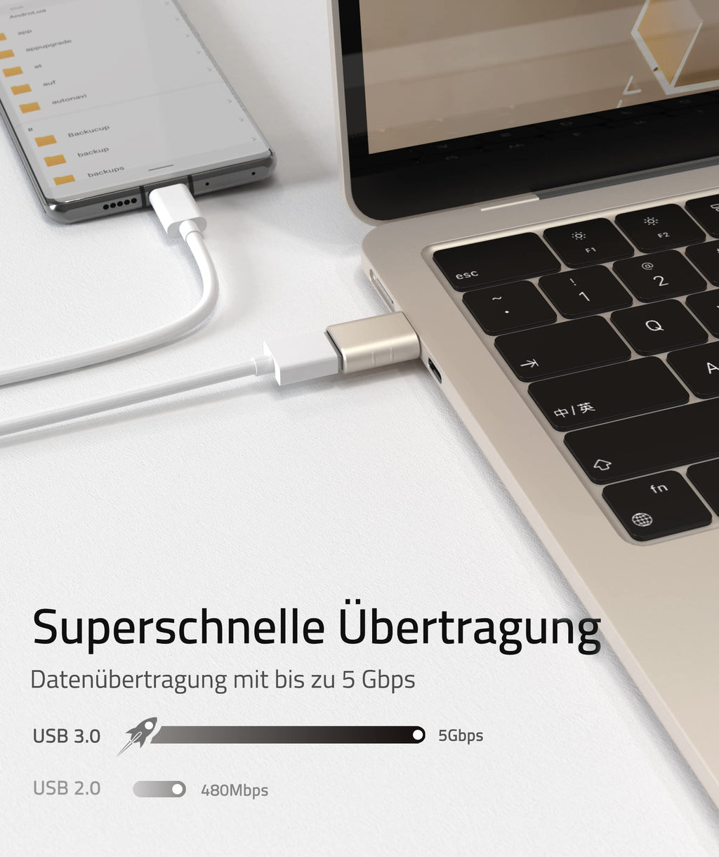 Syntech USB-C naar USB-adapter, 2 USB-C mannelijk naar USB-C vrouwelijk adapter, compatibel met iPhone 16 Pro Max iMac iPad Pro 2021, MacBook Air Pro 2020 en andere Type-C/Thunderbolt 3-apparaten, blauw 