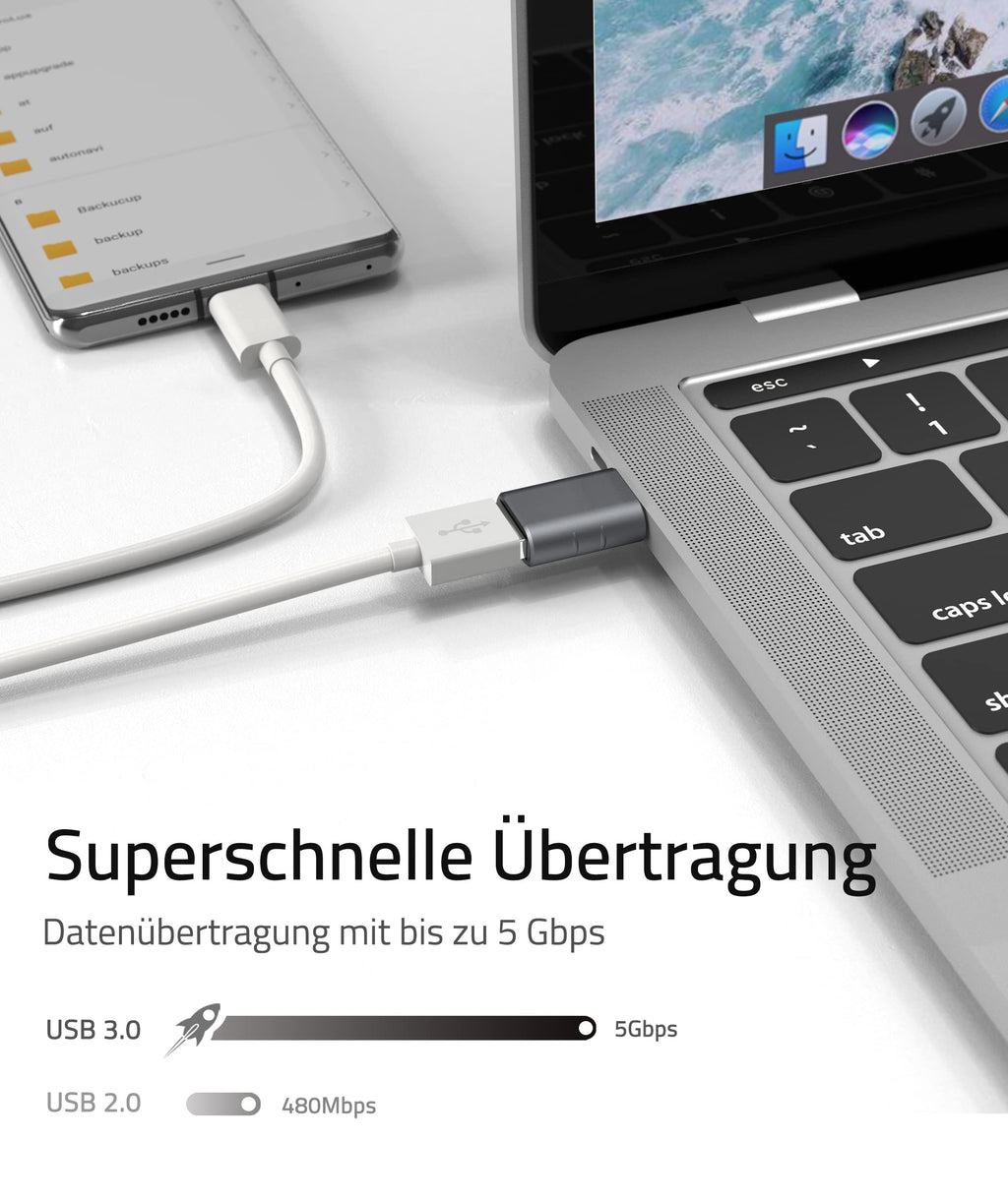 Syntech USB-C naar USB-adapter, 2 USB-C mannelijk naar USB-C vrouwelijk adapter, compatibel met iPhone 16 Pro Max iMac iPad Pro 2021, MacBook Air Pro 2020 en andere Type-C/Thunderbolt 3-apparaten, blauw 