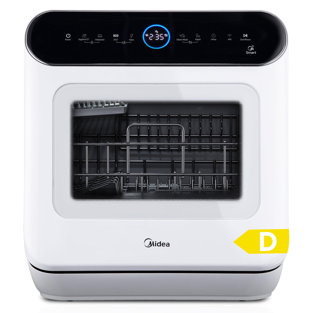 Midea ST 3.6F wi aanrechtvaatwasser, 6 wasprogramma's, startuitstel, extra droogfunctie, IoT-bediening, minivaatwasser, ideaal voor kleine appartementen, wit 