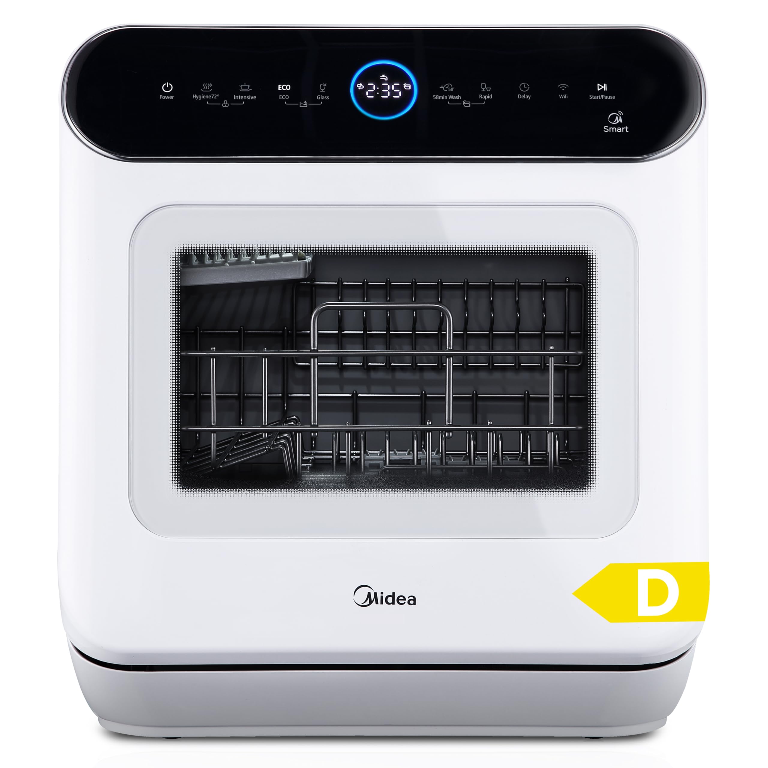 Midea ST 3.6F wi aanrechtvaatwasser, 6 wasprogramma's, startuitstel, extra droogfunctie, IoT-bediening, minivaatwasser, ideaal voor kleine appartementen, wit 