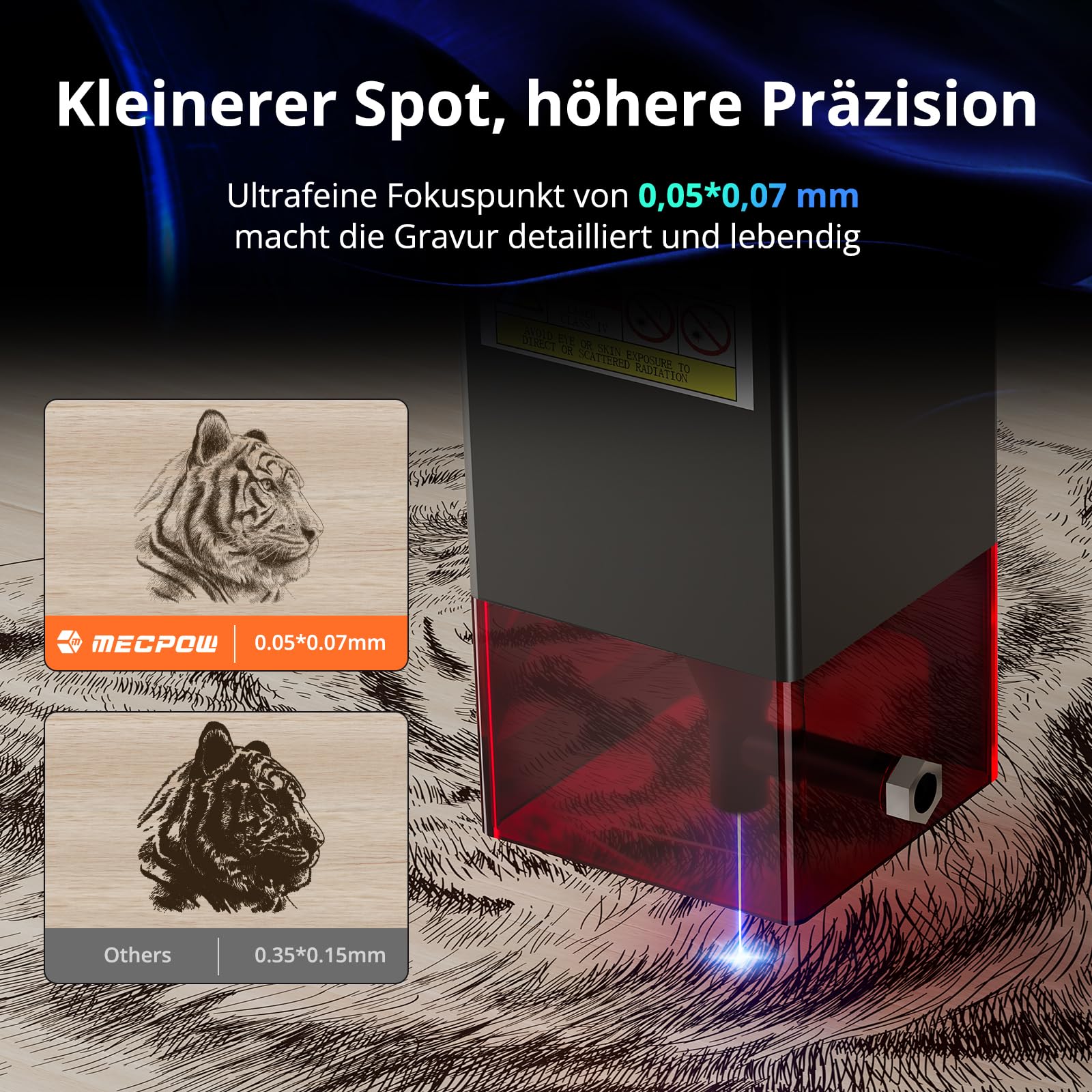 Mecpow X3 Pro lasergraveermachine met luchtondersteuning, 10W graveermachine en lasersnijder voor hout en metaal, 60W CNC-freesmachine met noodstop, vlam- en gyrodetectie, oppervlak 410 x 400 mm 
