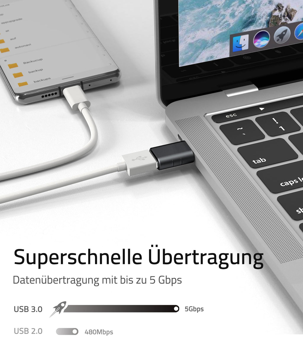 Syntech USB-C naar USB-adapter, 2 USB-C mannelijk naar USB-C vrouwelijk adapter, compatibel met iPhone 16 Pro Max iMac iPad Pro 2021, MacBook Air Pro 2020 en andere Type-C/Thunderbolt 3-apparaten, blauw 