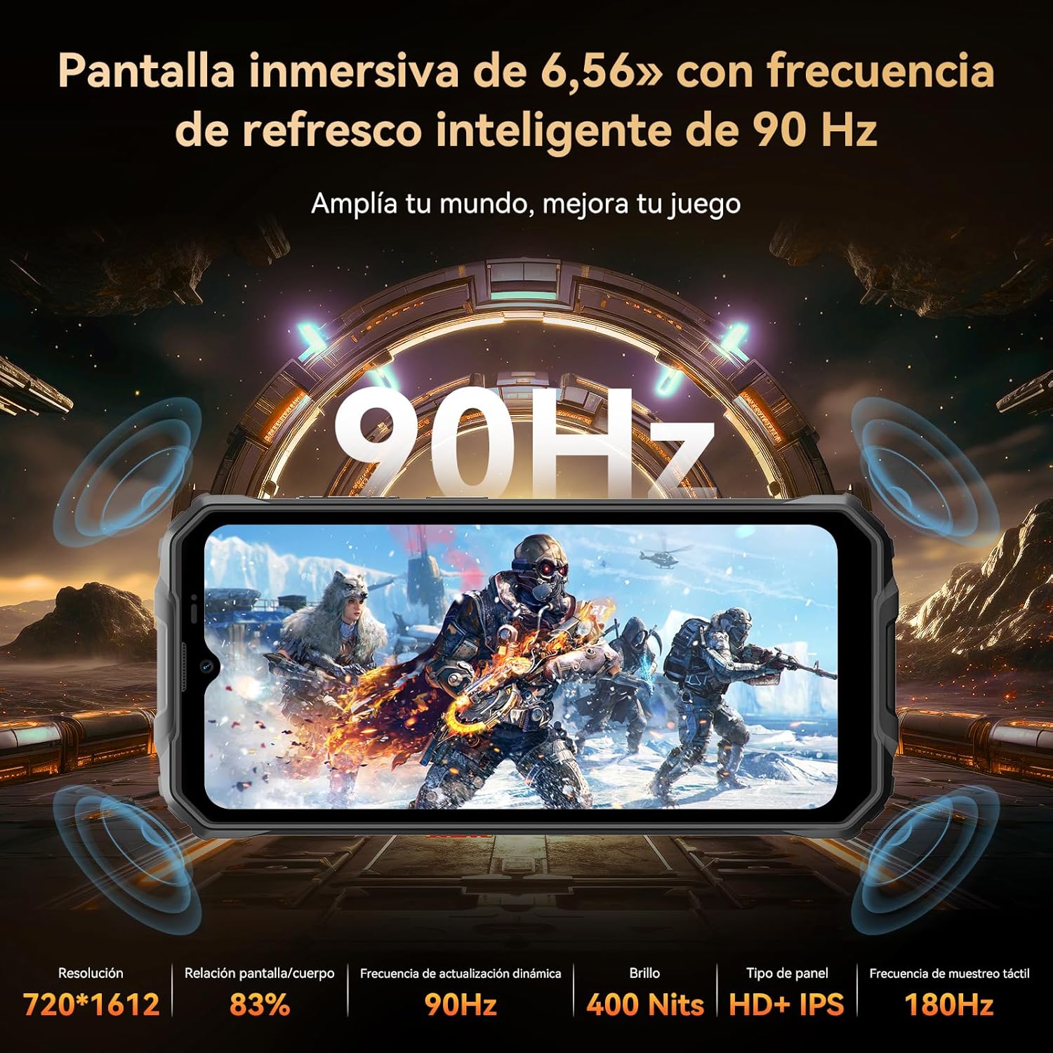 OSCAL Marine 2 Outdoor mobiele telefoon zonder contract 2025, 11000 mAh 12 GB + 64 GB / 2 TB, Android 15 outdoor smartphone, 6,56" HD + 90 Hz, 16 MP + 8 MP AI-camera, mobiele telefoon voor op de bouwplaats, IP69K waterdicht, dual sim 4G / NFC / OTG / GPS 