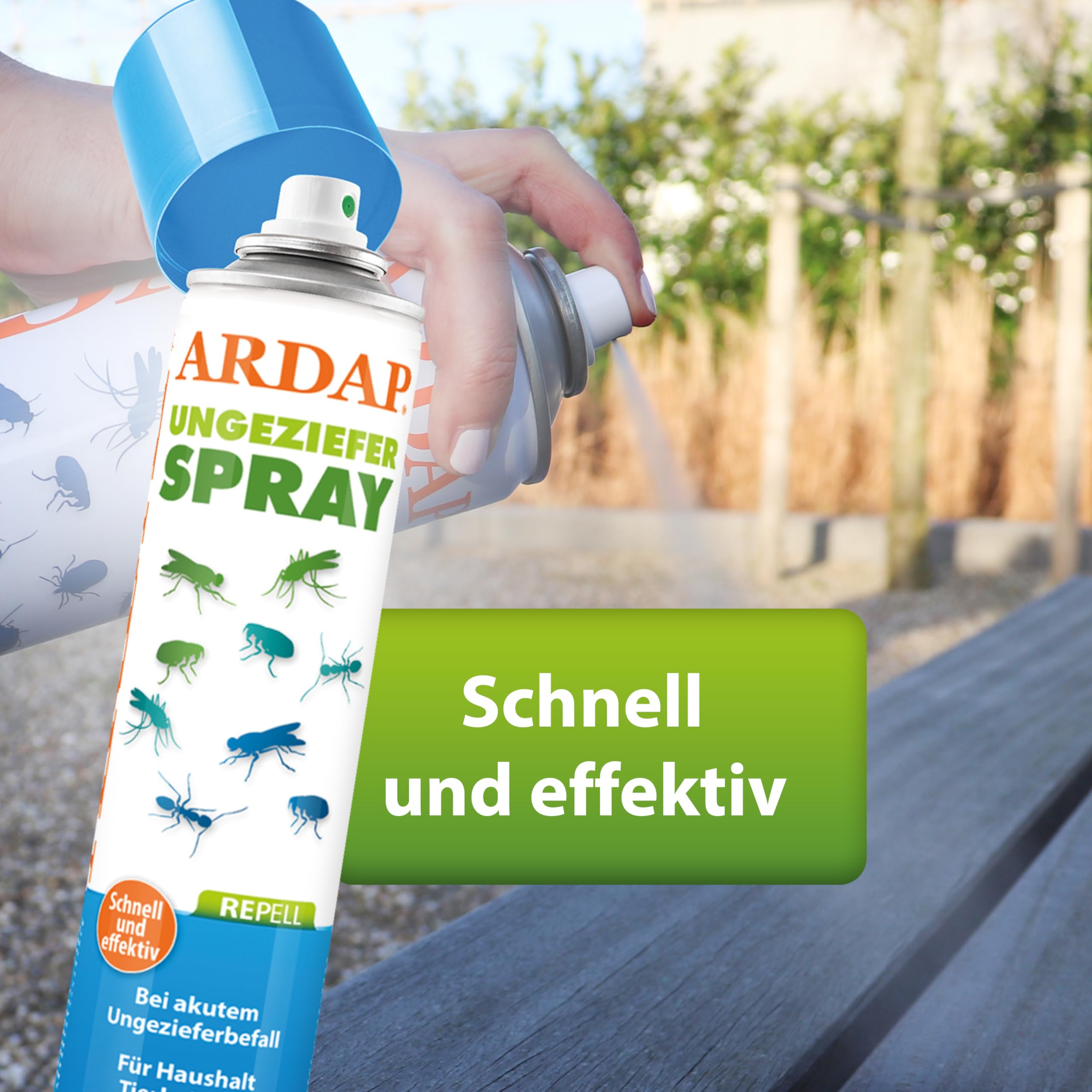 ARDAP Repell Pest Spray 750ml - Insectenspray voor acute ongedierteplagen - Afweermiddel tegen insectenplagen - Insectenspray voor thuis - Muggenspray - Ongediertevrij - Werkt snel en effectief (PT19) 