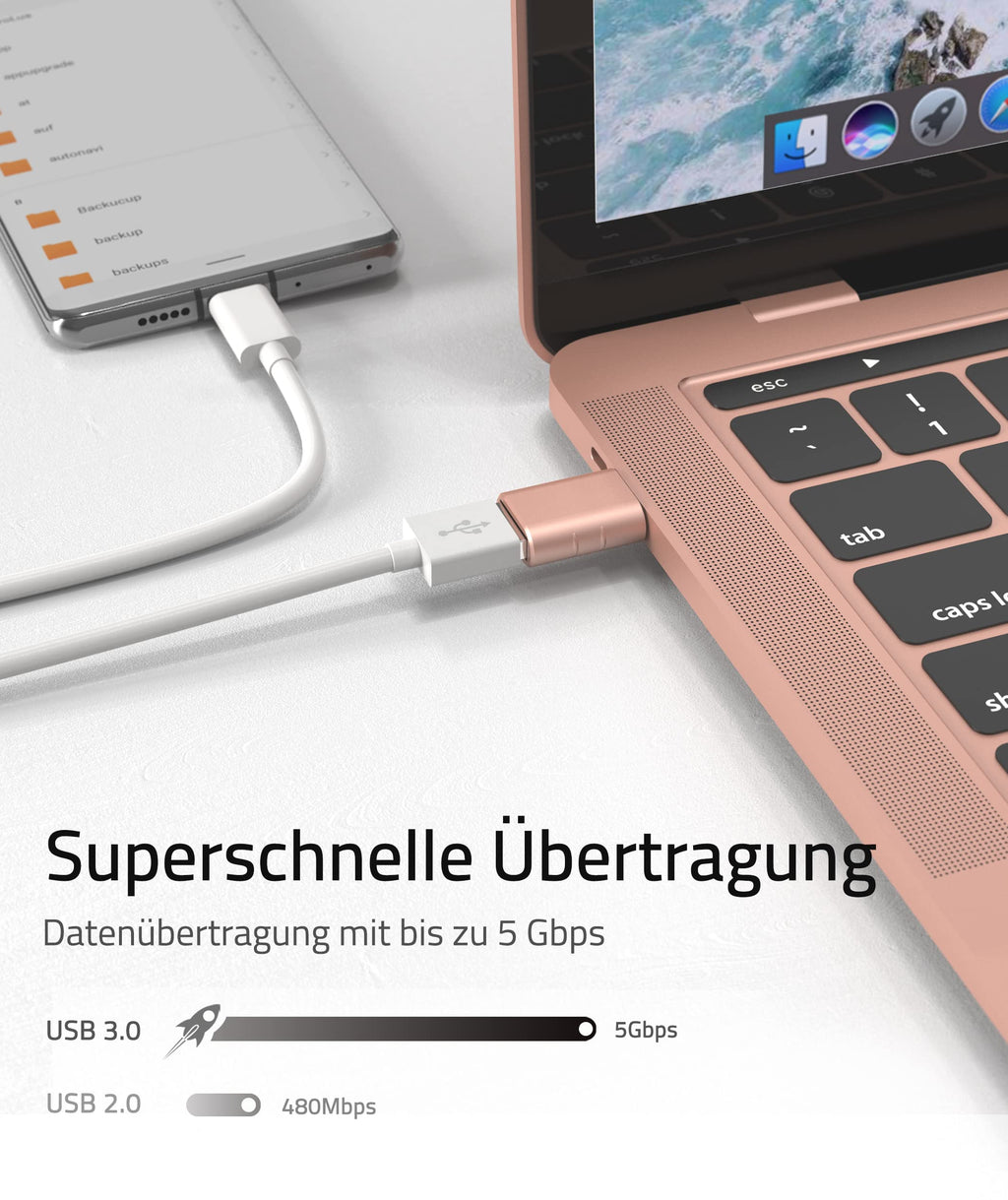 Syntech USB-C naar USB-adapter, 2 USB-C mannelijk naar USB-C vrouwelijk adapter, compatibel met iPhone 16 Pro Max iMac iPad Pro 2021, MacBook Air Pro 2020 en andere Type-C/Thunderbolt 3-apparaten, blauw 