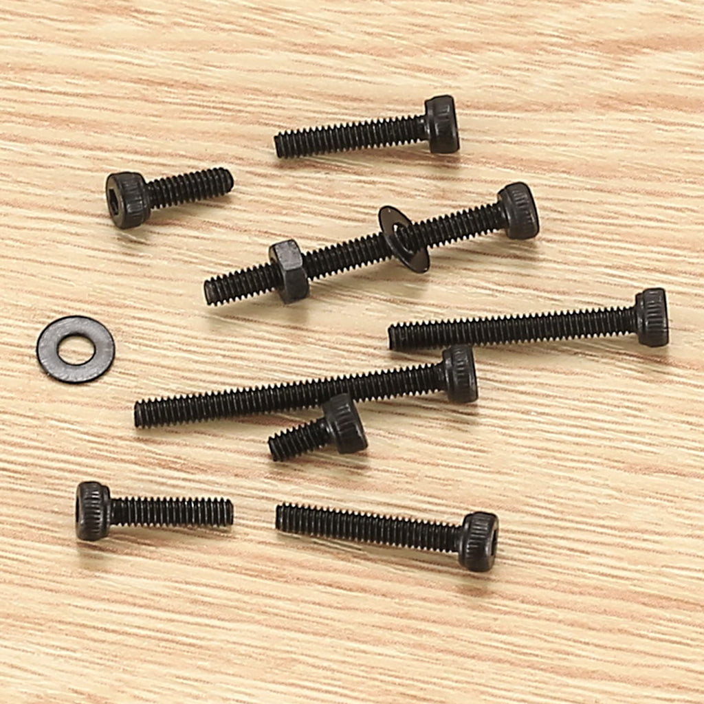 410 stuks M2 verzonken kop zeskantschroeven, 10.9 koolstofstaal volledige draad machineschroeven, moeren en ringen assortiment met inbussleutels 