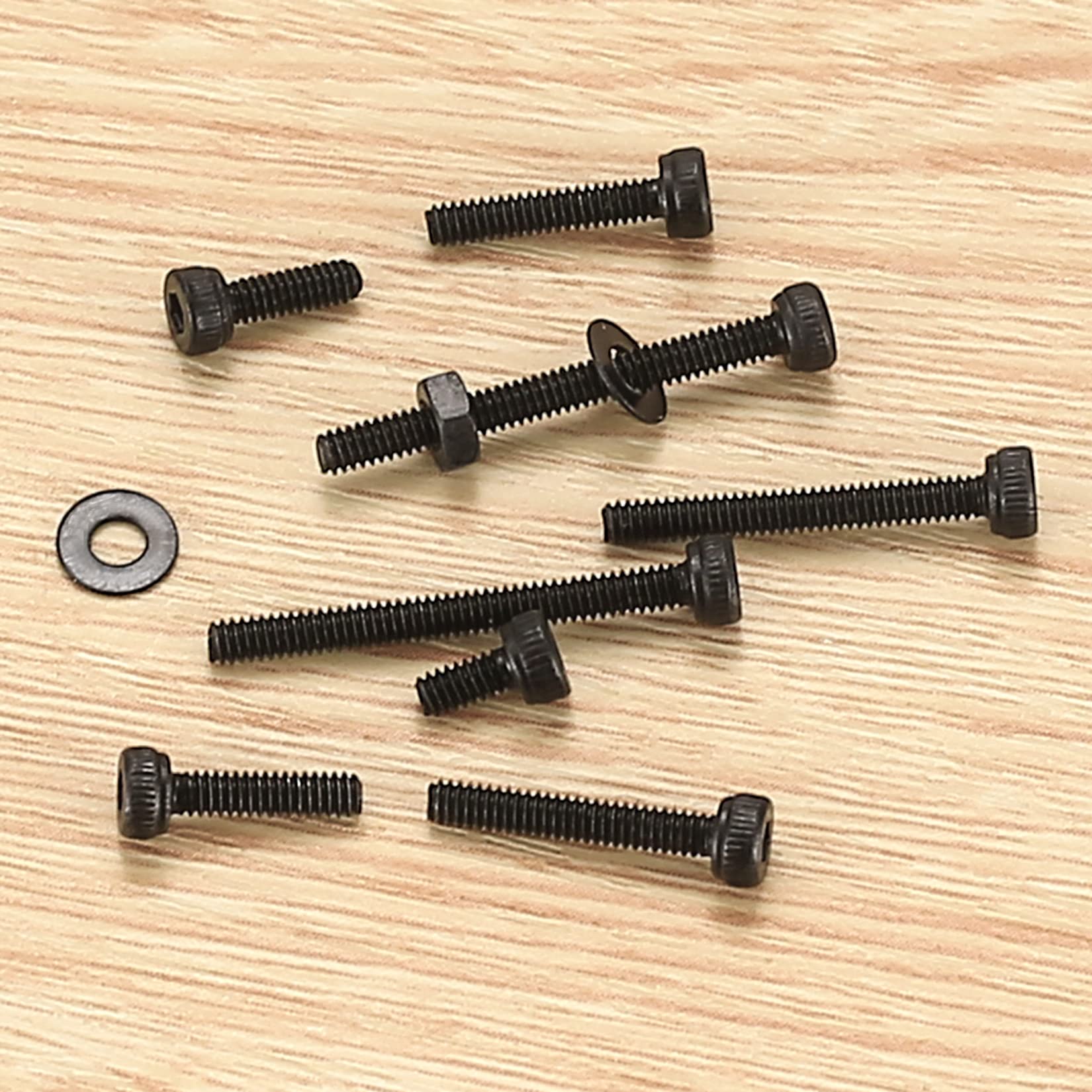 410 stuks M2 verzonken kop zeskantschroeven, 10.9 koolstofstaal volledige draad machineschroeven, moeren en ringen assortiment met inbussleutels 