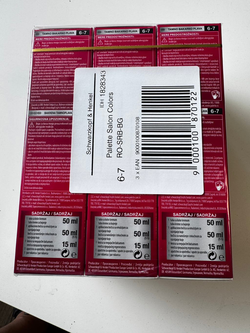 3-pack Schwarzkopf Palette SalonColors 6-7 (Donker Koperblond) – Resterende voorraad is verlopen 