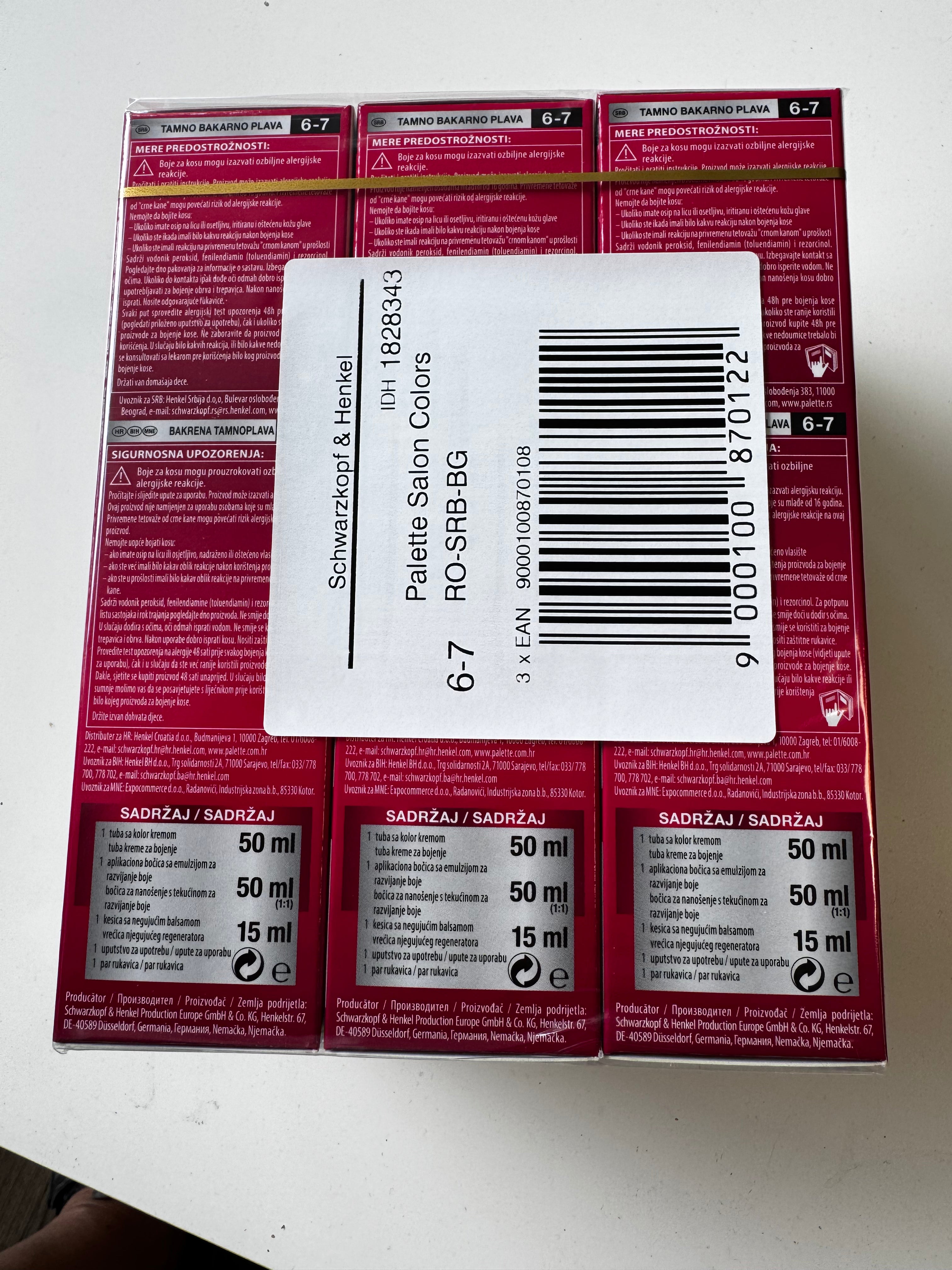 3-pack Schwarzkopf Palette SalonColors 6-7 (Donker Koperblond) – Resterende voorraad is verlopen 