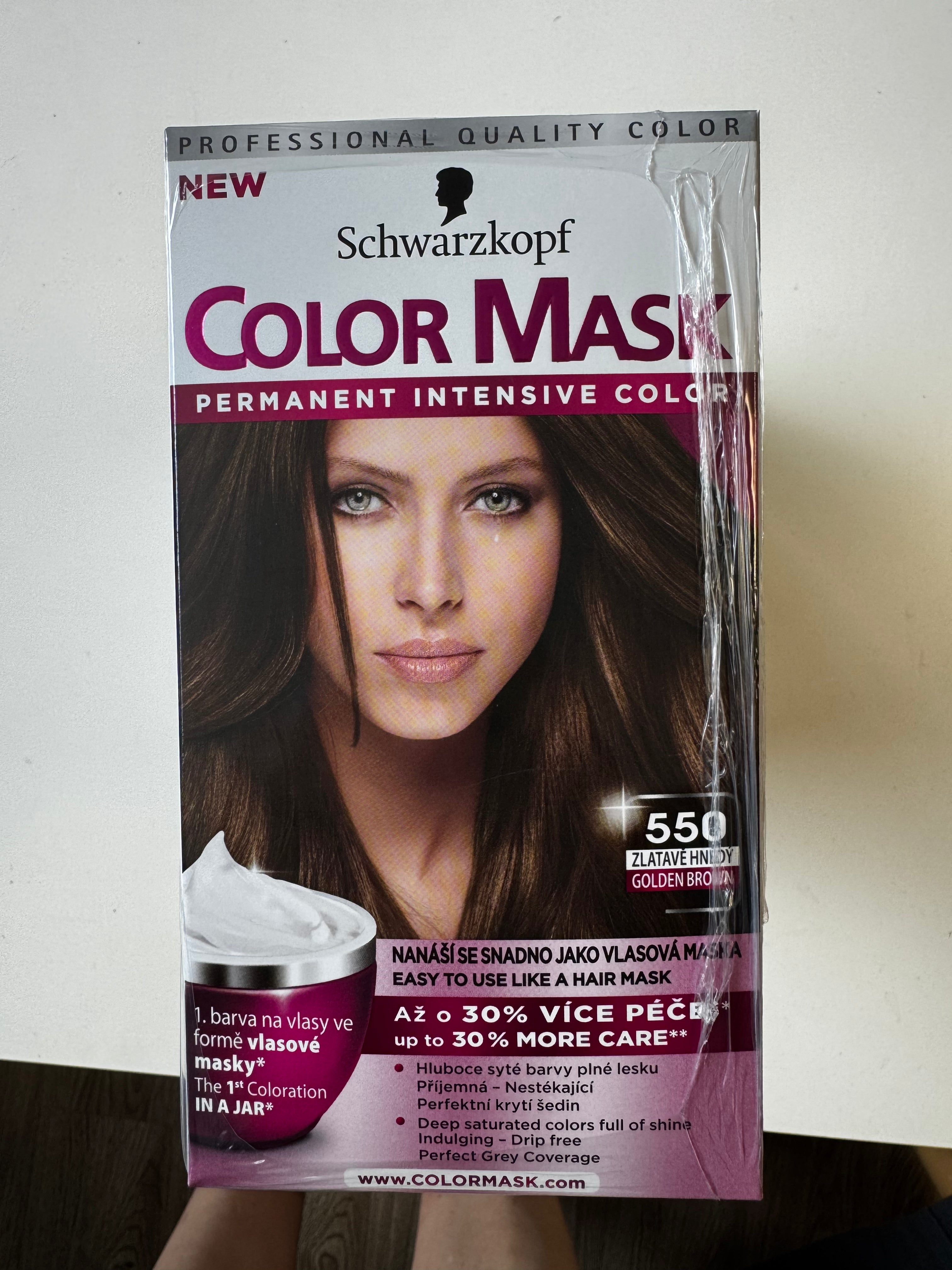 3-pack Schwarzkopf Color Mask 550 Golden Brown (verloopt) 