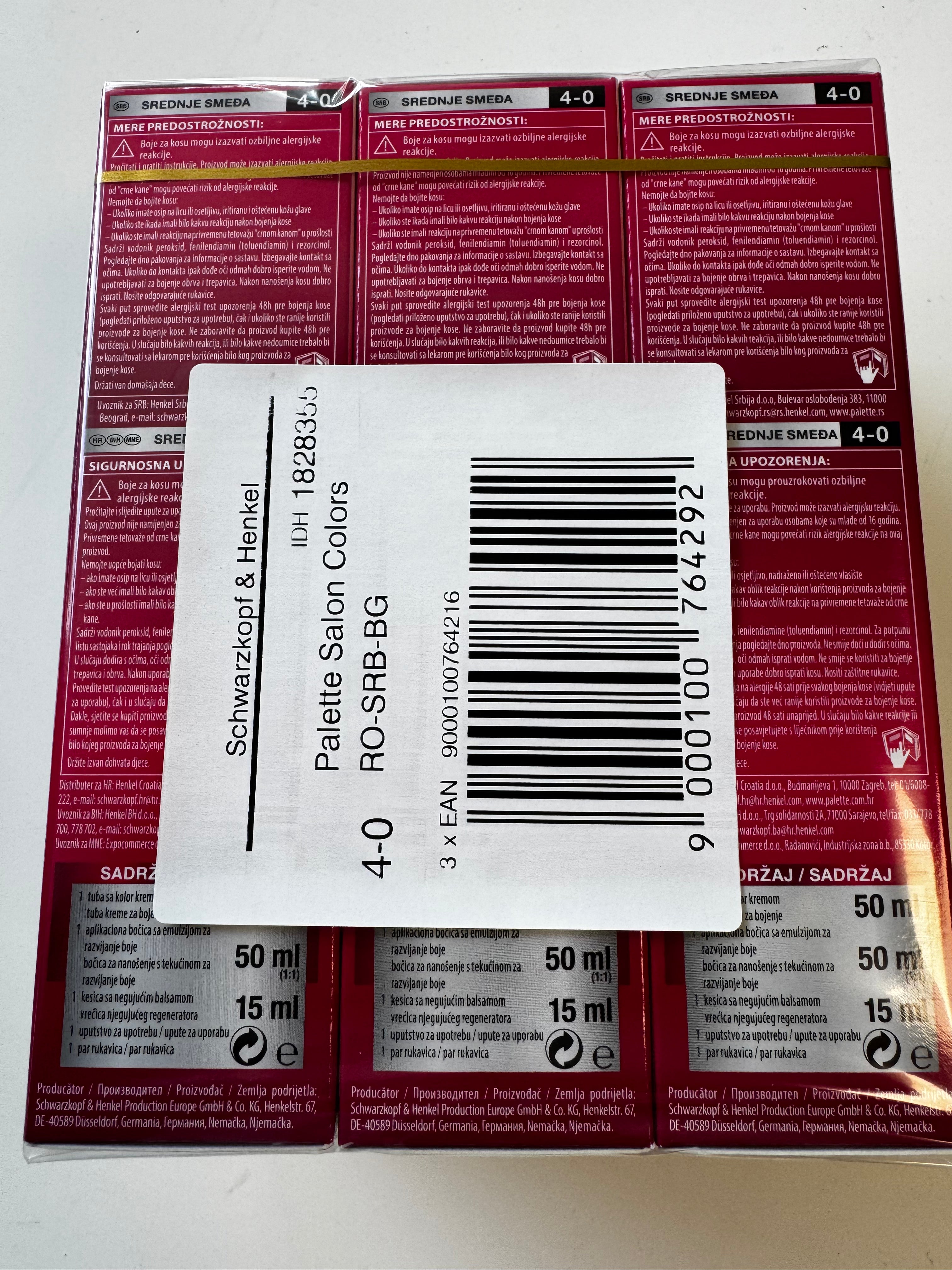3-pack Schwarzkopf Palette SalonColors 4-0 Medium Brown (verloopt) 