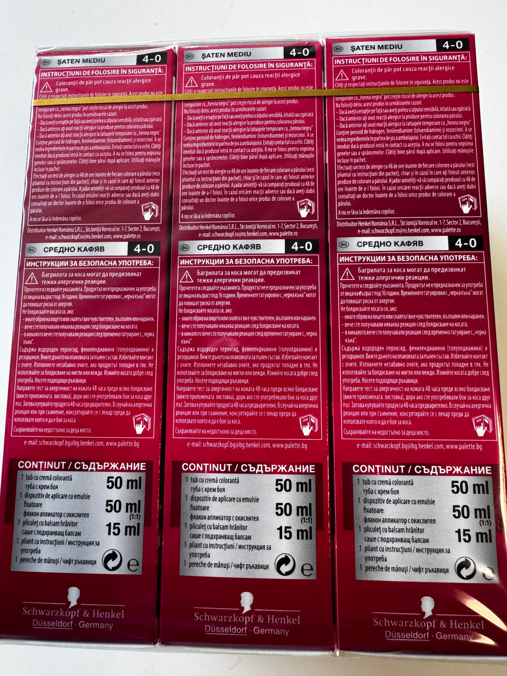 3-pack Schwarzkopf Palette SalonColors 4-0 Medium Brown (verloopt) 
