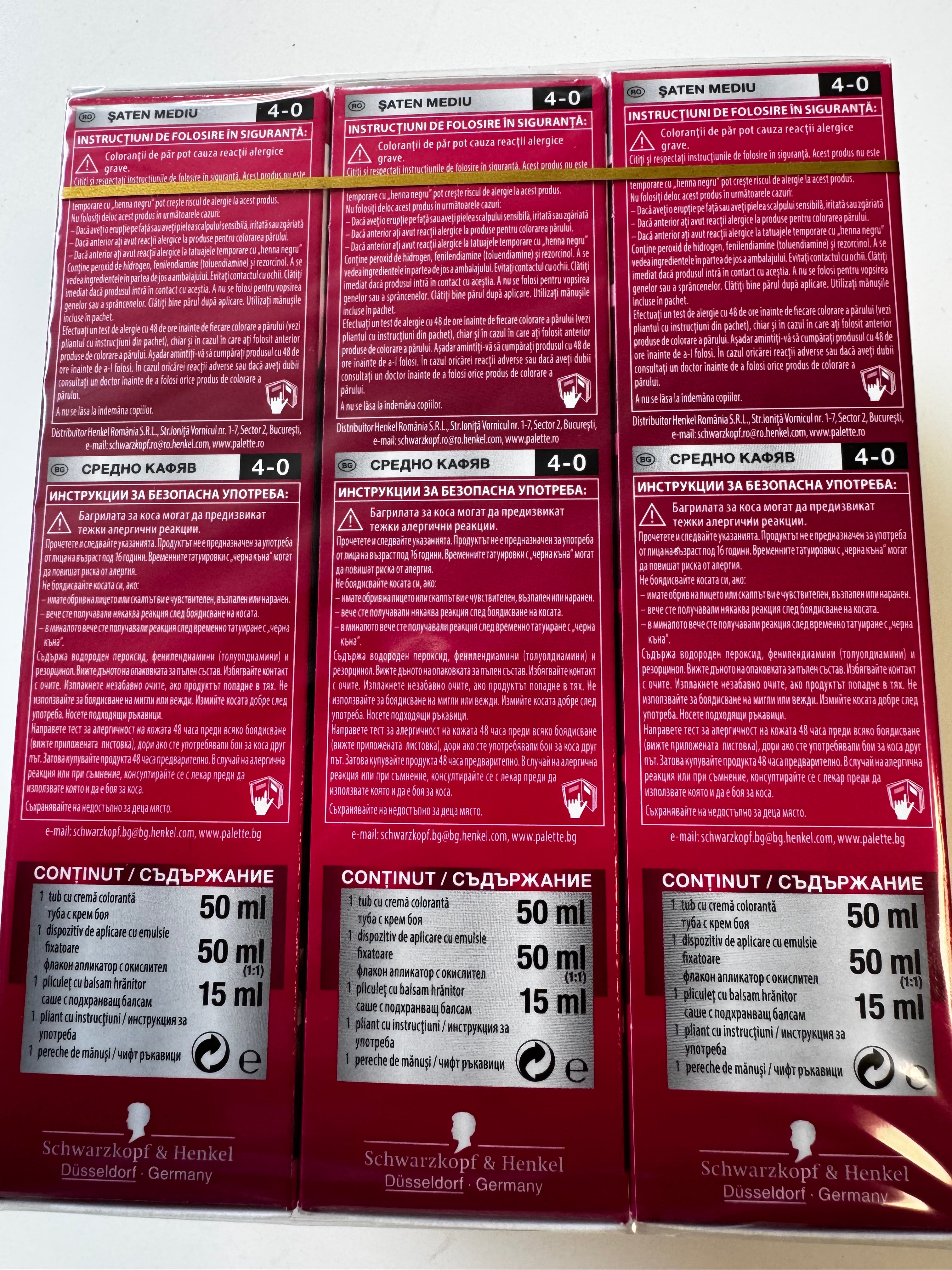 3-pack Schwarzkopf Palette SalonColors 4-0 Medium Brown (verloopt) 