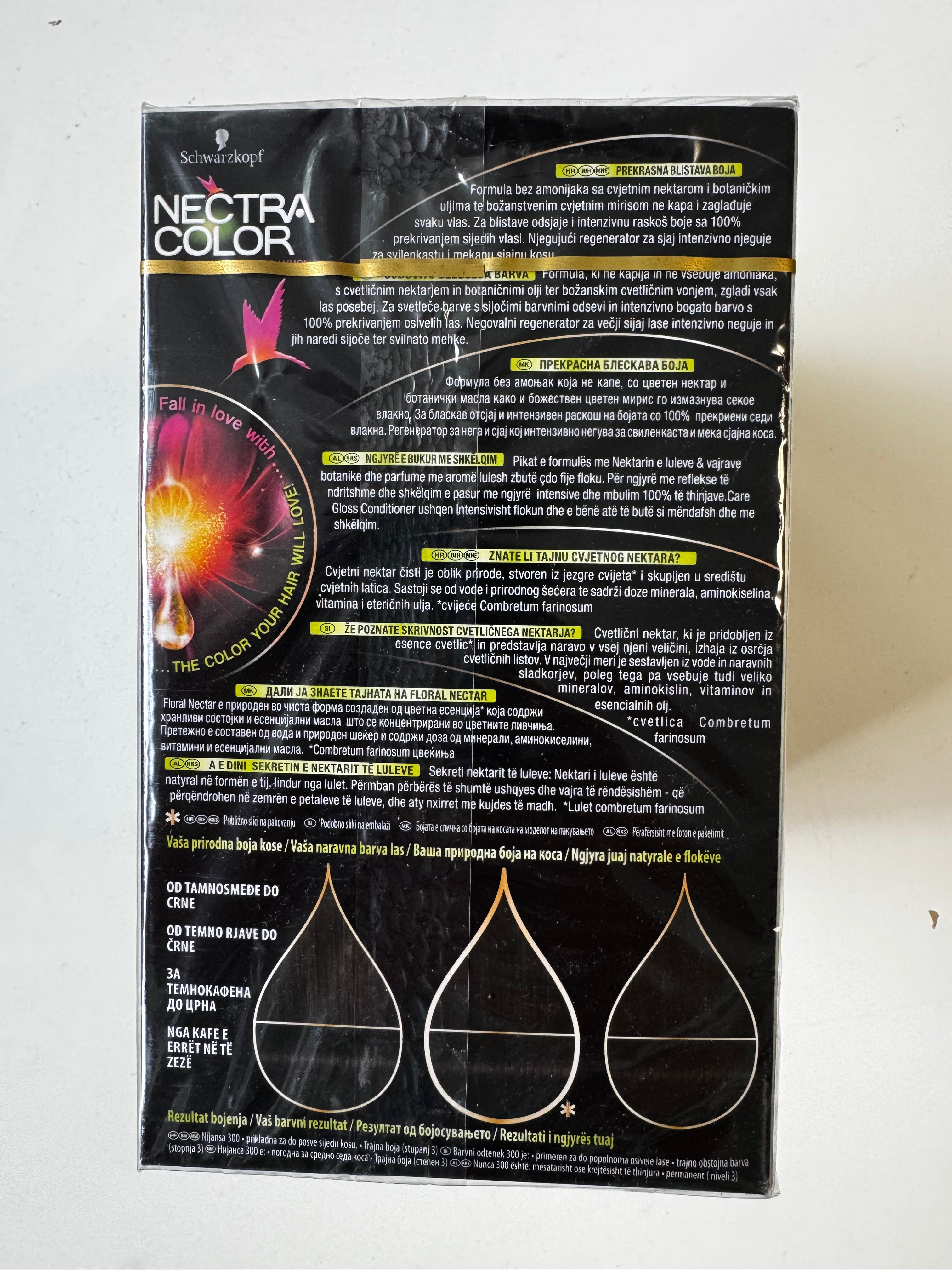 3-pack Schwarzkopf Nectra Color 300 Black Brown / Black Brown (resterende voorraad, vervaldatum overschreden) 