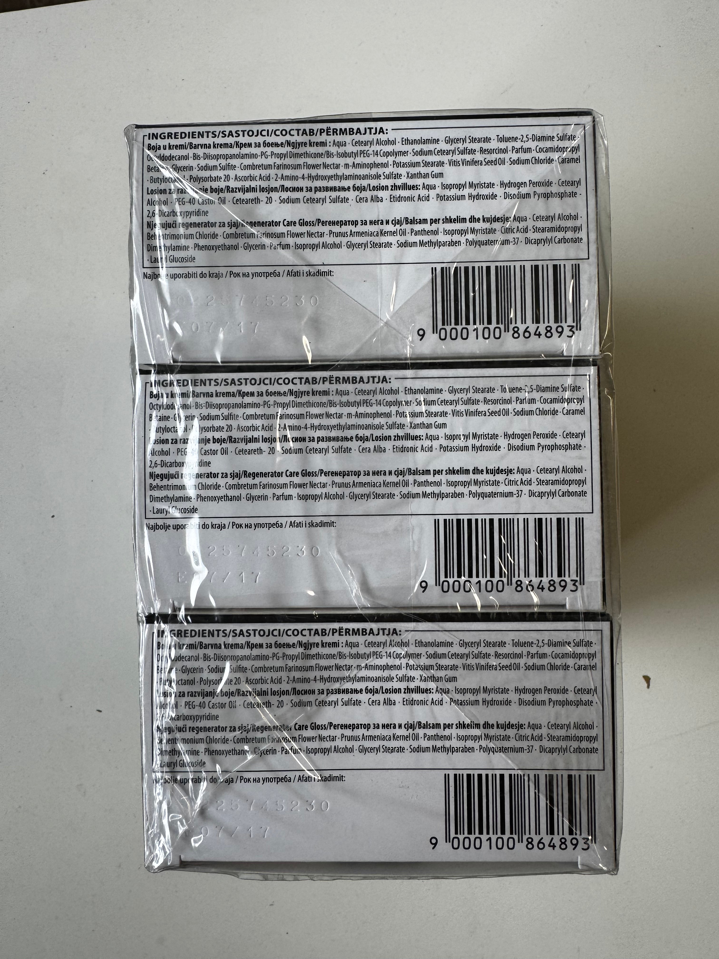 3-pack Schwarzkopf Nectra Color 300 Black Brown / Black Brown (resterende voorraad, vervaldatum overschreden) 
