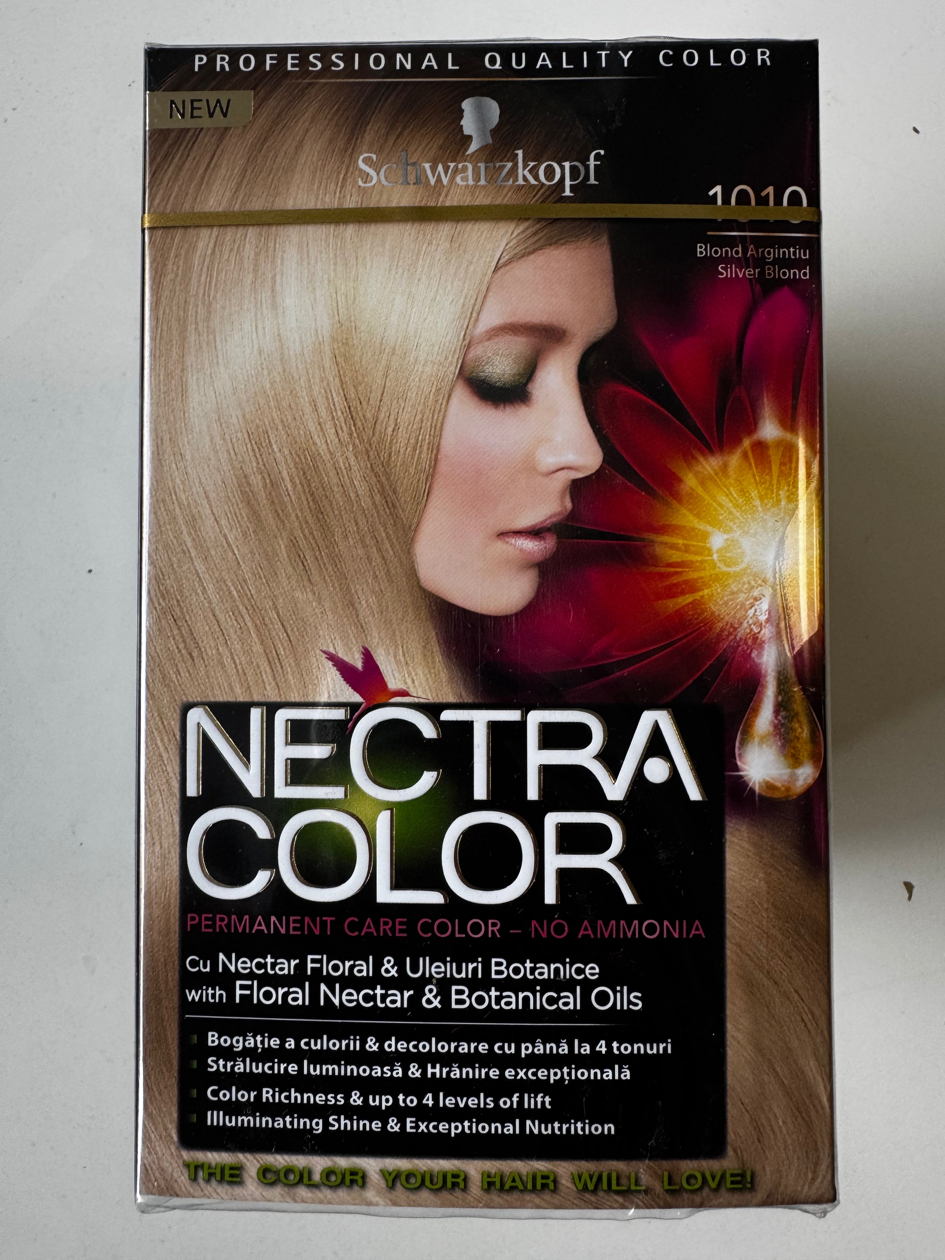 3-pack Schwarzkopf Nectra Color 1010 Silver Blonde / Silver Blonde (resterende voorraad is verlopen) 