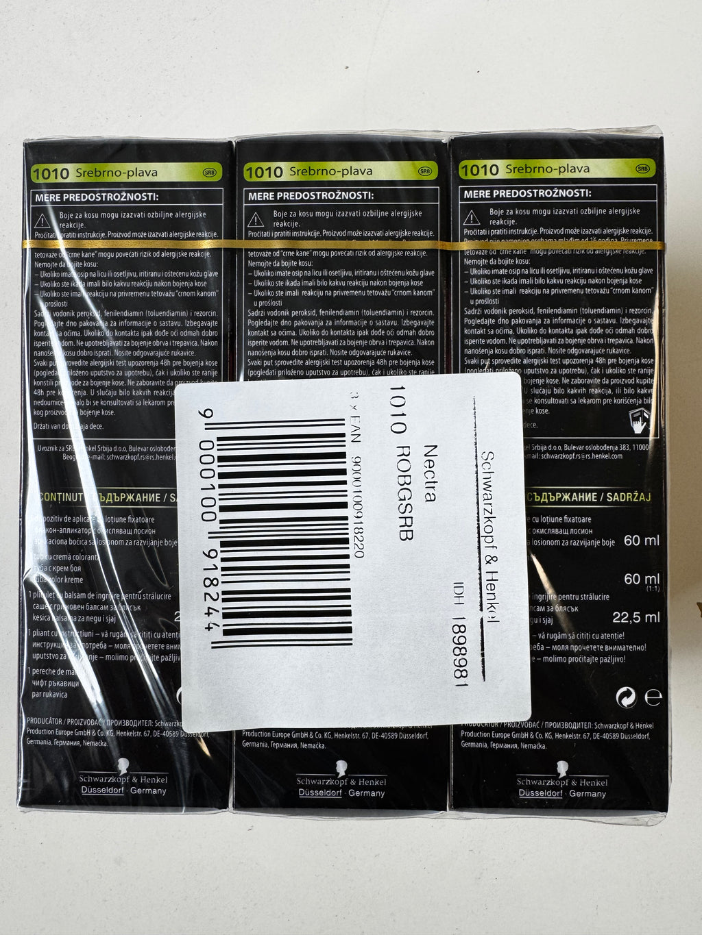 3-pack Schwarzkopf Nectra Color 1010 Silver Blonde / Silver Blonde (resterende voorraad is verlopen) 