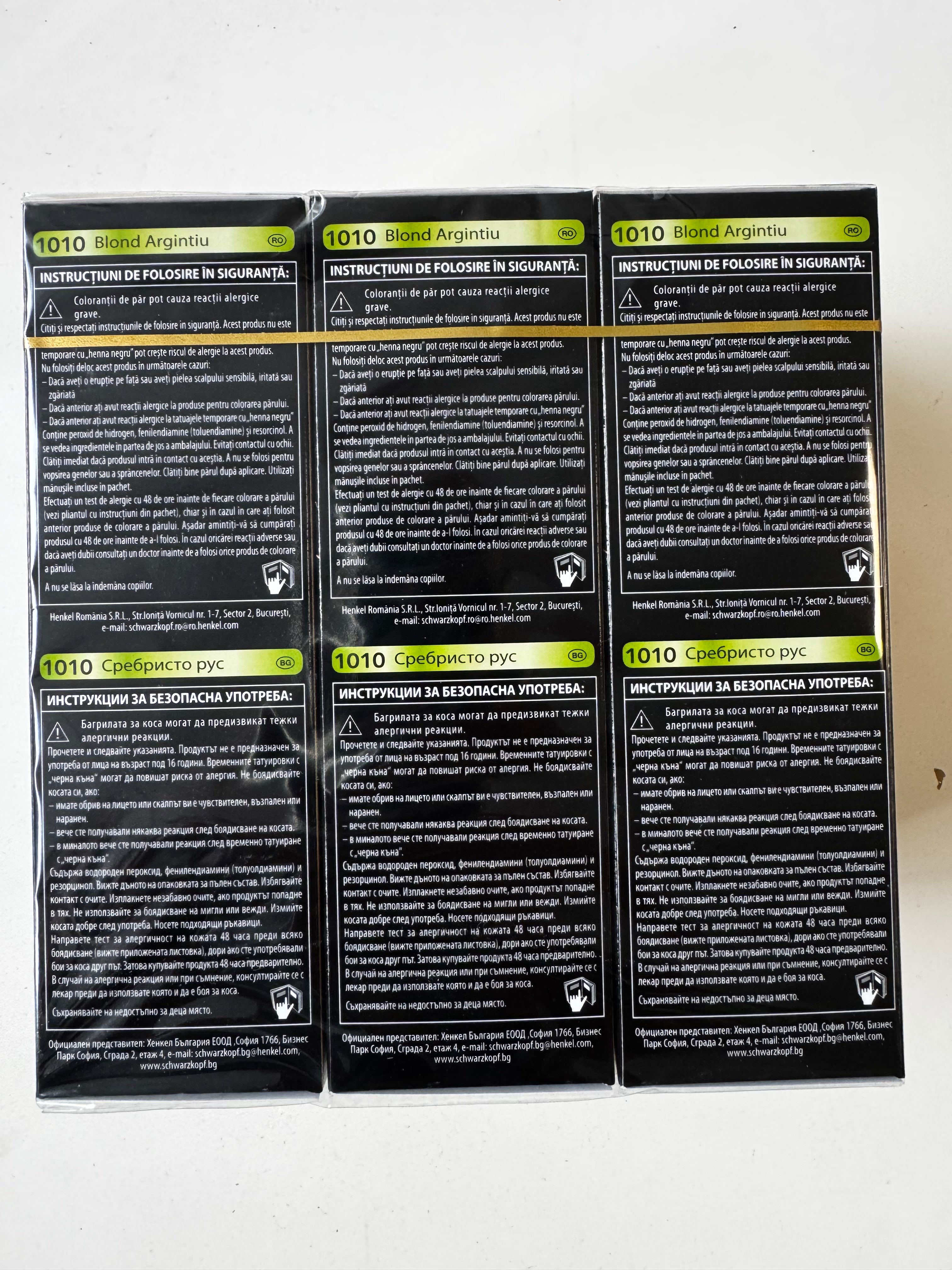 3-pack Schwarzkopf Nectra Color 1010 Silver Blonde / Silver Blonde (resterende voorraad is verlopen) 