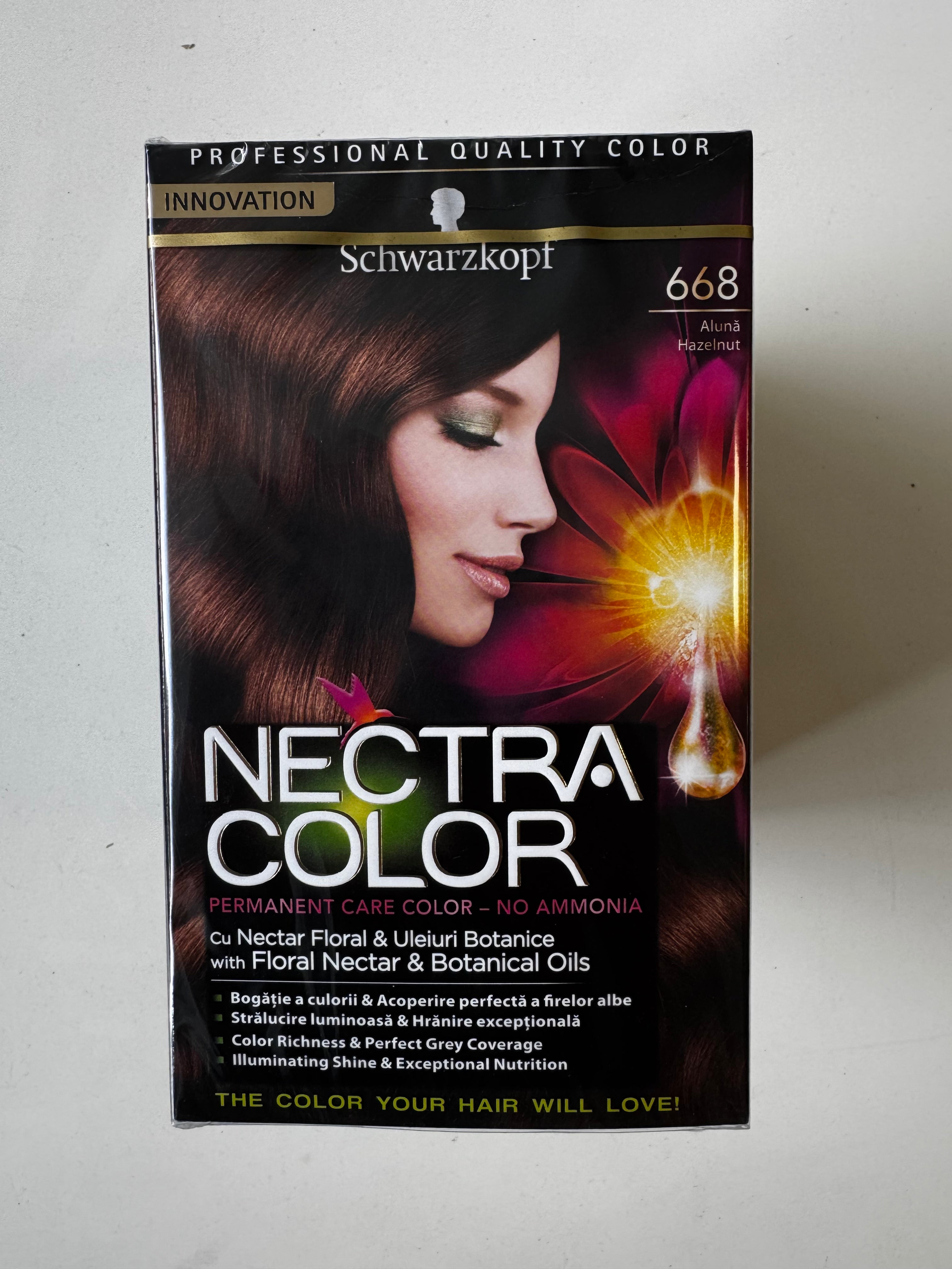 3-pack Schwarzkopf Nectra Color 668 Hazelnoot / Hazelnootbruin (resterende voorraad is verlopen) 