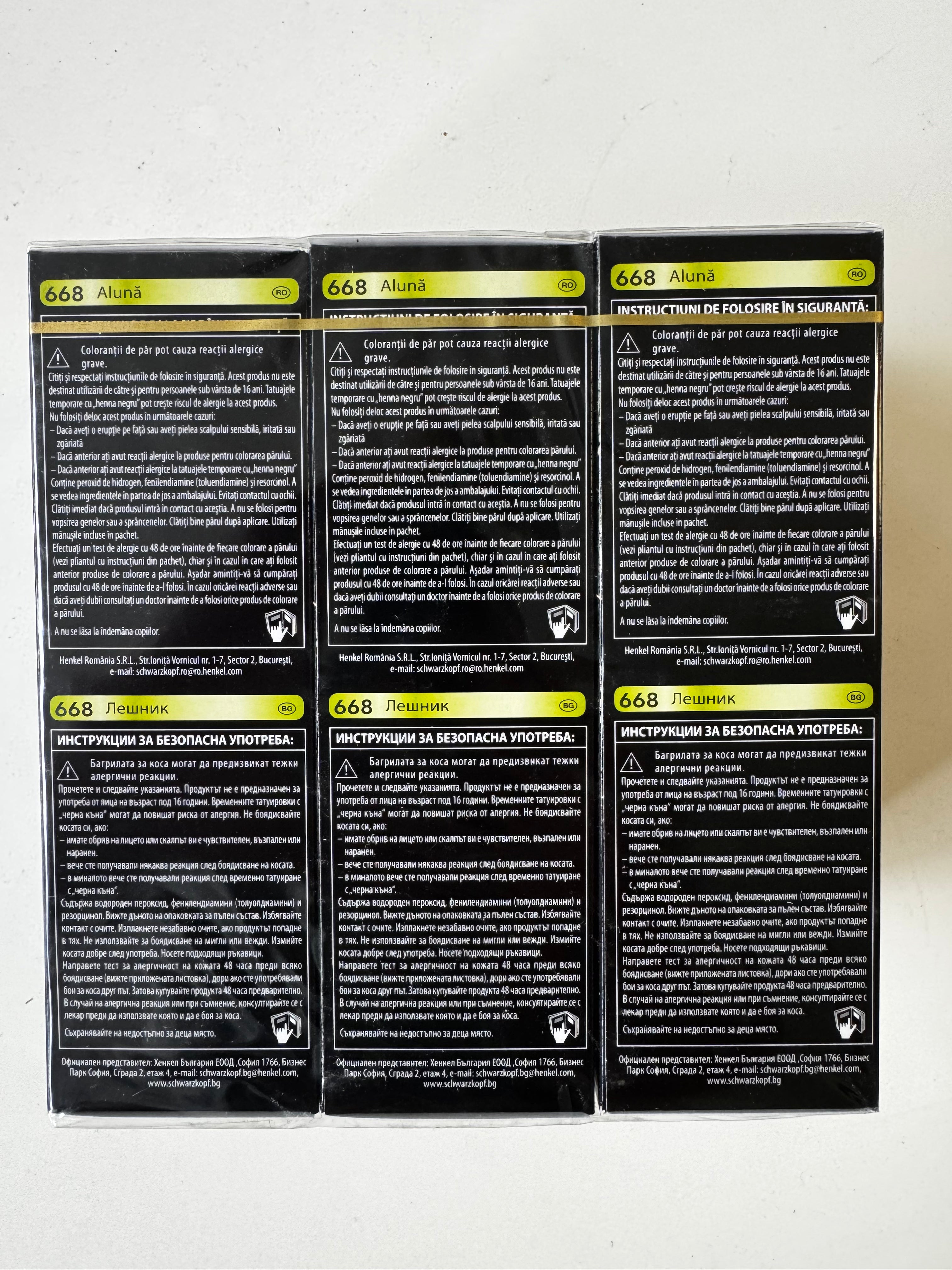 3-pack Schwarzkopf Nectra Color 668 Hazelnoot / Hazelnootbruin (resterende voorraad is verlopen) 