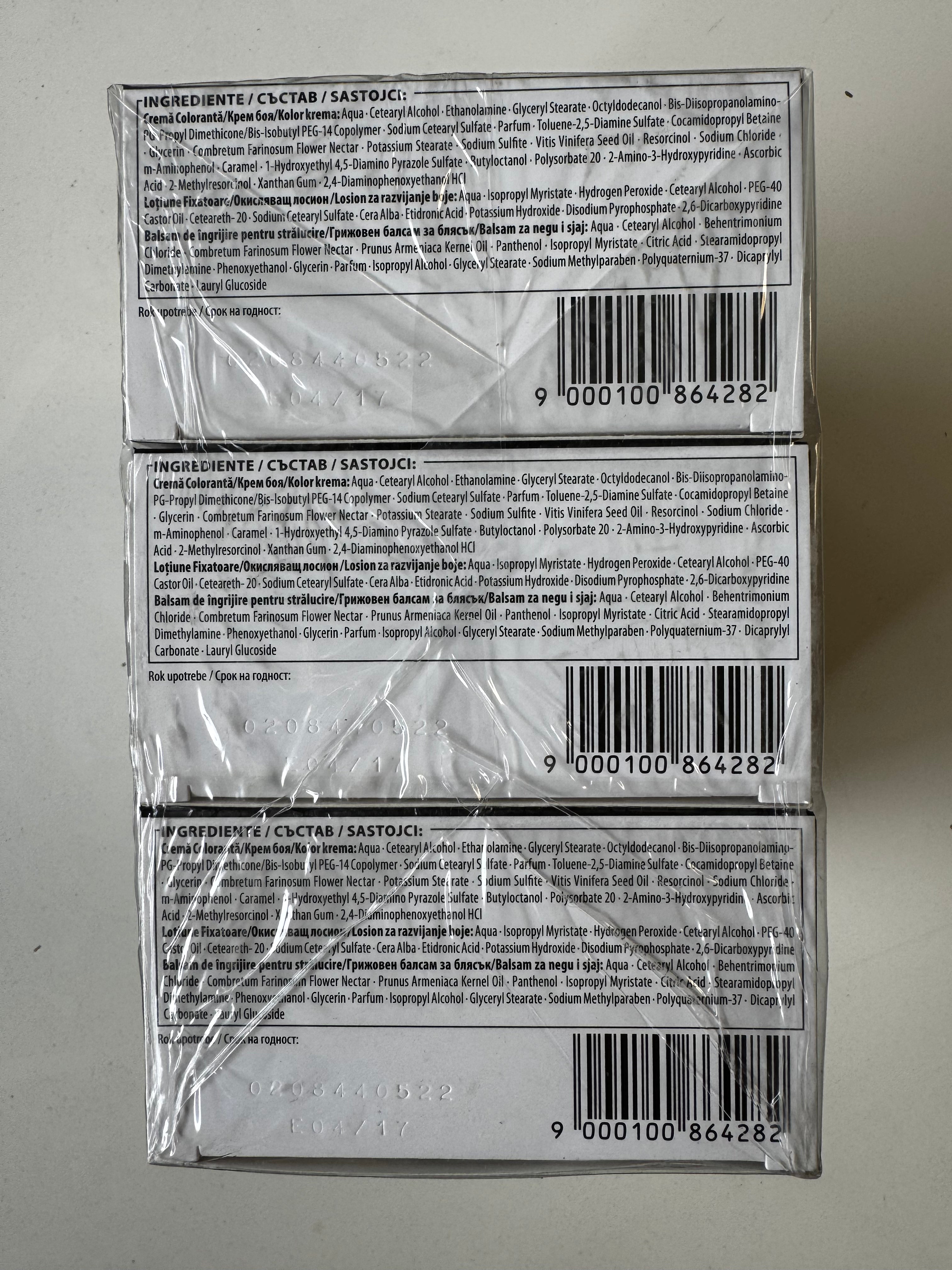 3-pack Schwarzkopf Nectra Color 668 Hazelnoot / Hazelnootbruin (resterende voorraad is verlopen) 
