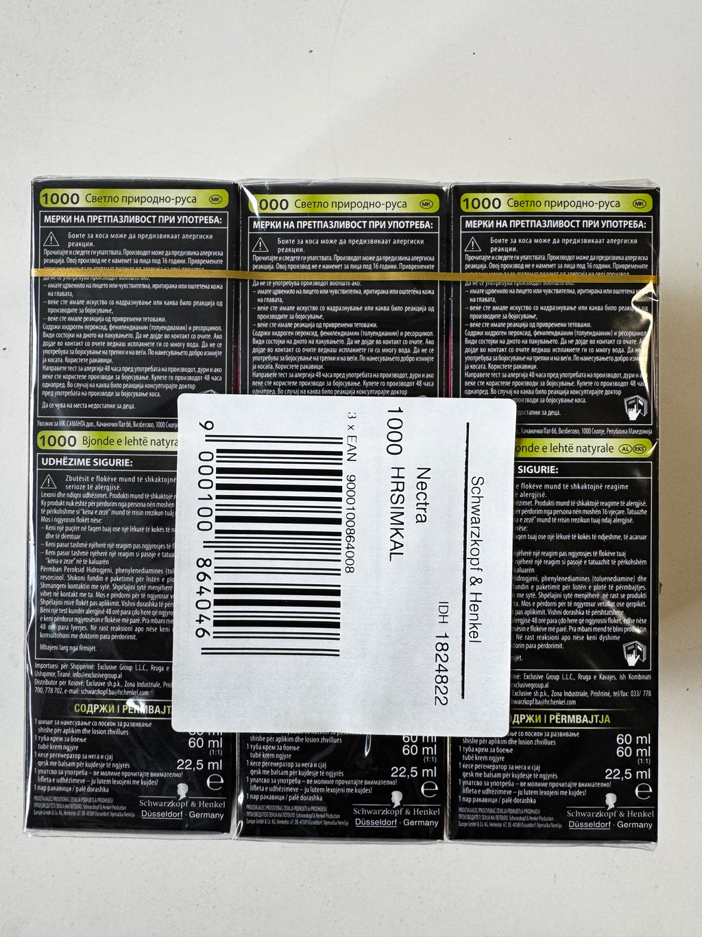 3-pack Schwarzkopf Nectra Color 1000 Licht Natuurlijk Blond (ten minste houdbaar tot datum overschreden) 