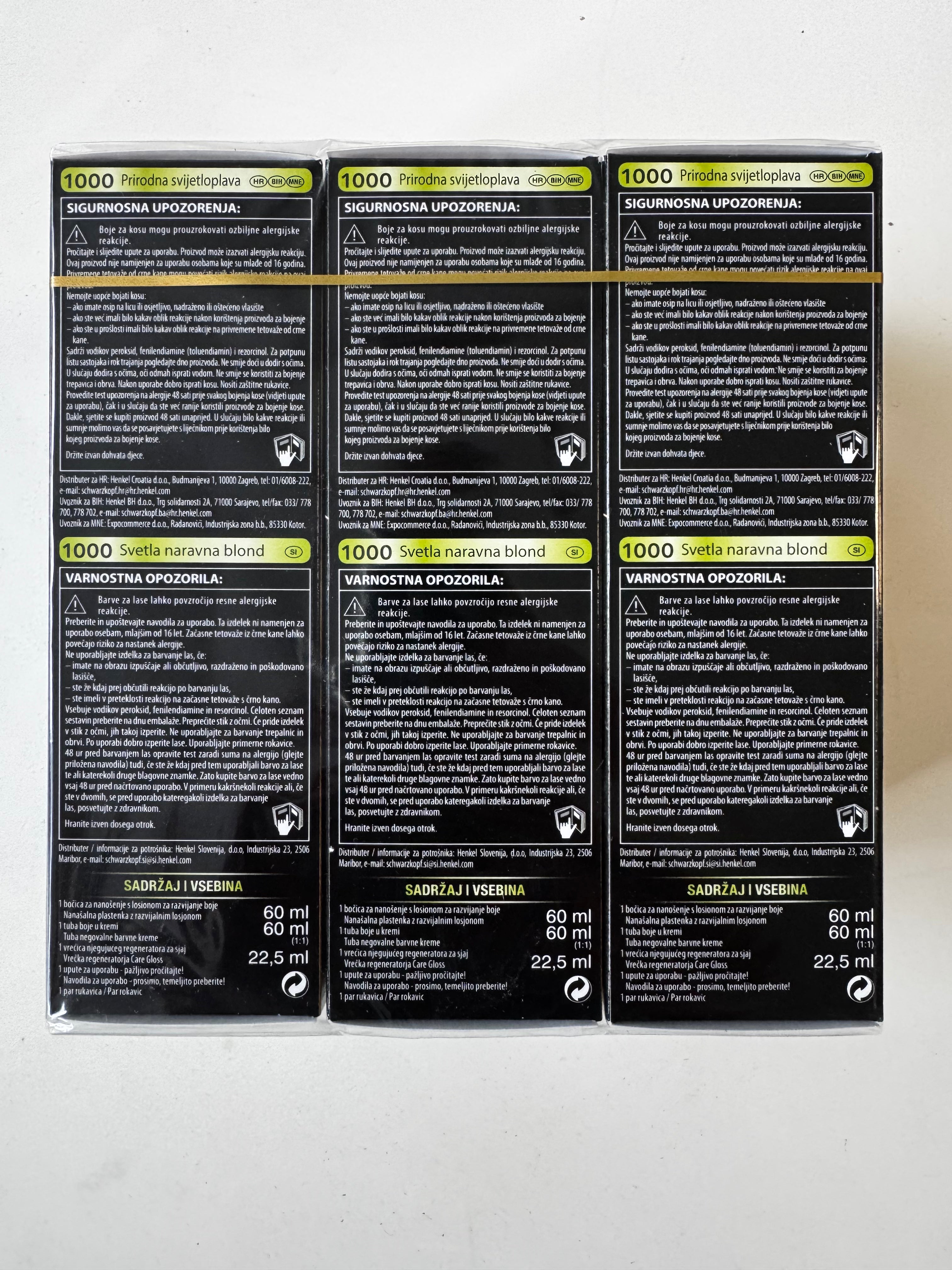 3-pack Schwarzkopf Nectra Color 1000 Licht Natuurlijk Blond (ten minste houdbaar tot datum overschreden) 
