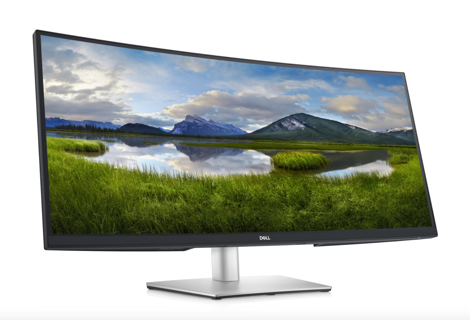 Dell P3421W, 34 inch monitor IPS resolutie 3440x1440 zwart-zilver, refurbished, gebogen
